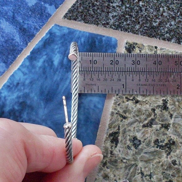 Current Item - David Yurman Cable Hoop Earrings - 50 mm - DY Backs - 14K Posts - Picture 10 of 10